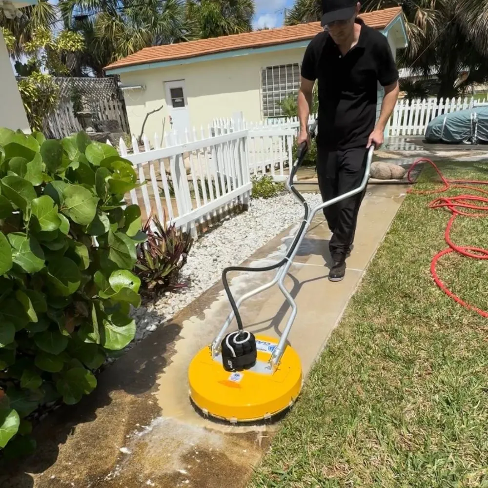 Walkway and patio pressure wash